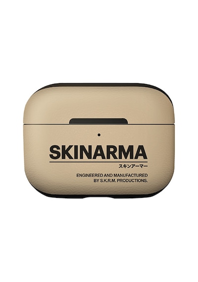 Apple Uyumlu AirPods Pro 2 Kılıf Skinarma Pu Deri Tasarım Spunk Kılıf Krem