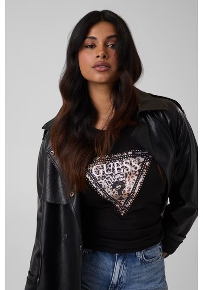 Guess Savanna Slim Fit Kadın T-shirt W6bı26k6047 Siyah