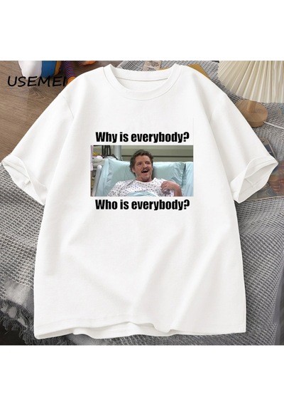 Startmore Pedro Pascal Snl Neden T-shirt Adam Komik Teepamuk Kısa Kollu Erkek Pamuk T-shirt Yaz 3039 Beyaz