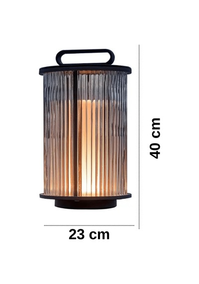 Forlife 60 Watt Modern Cam Tasarımlı Solar Alüminyum Bollard Aydınlatma Armatürü