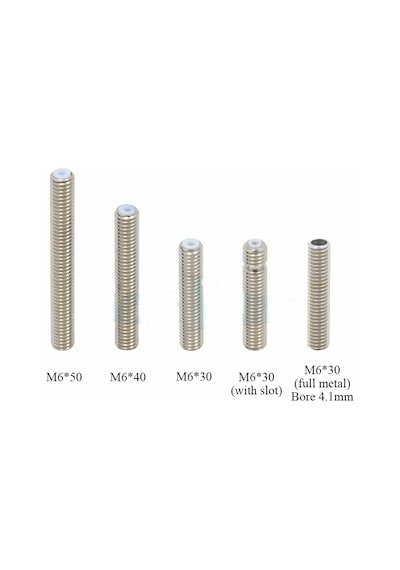 3D Yazıcı Paslanmaz Çelik Boğaz Teflon Tüplü M6x40Mm X1 Adet