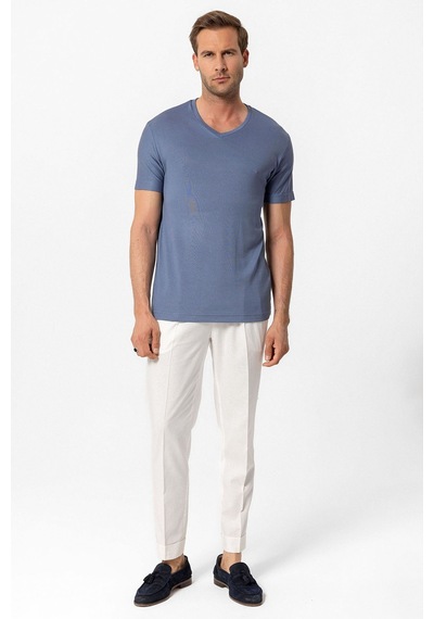 Antioch Basic V Yaka Erkek T-shirt İndigo
