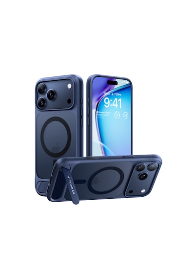 Torras Apple iPhone 17 Pro Max / 18 Pro Max Uyumlu P Stand Serisi Magsafe Kılıf Lacivert