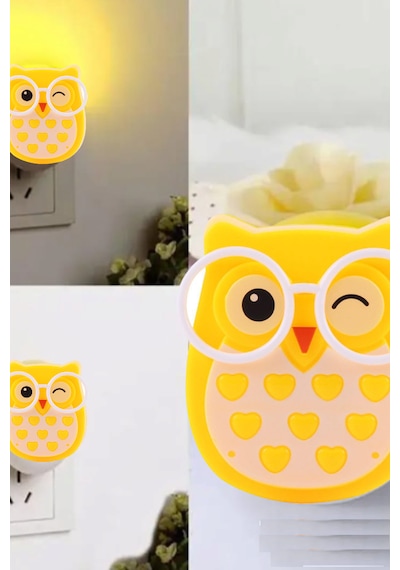 Baykus Led Gece Lambası Açık Sarı