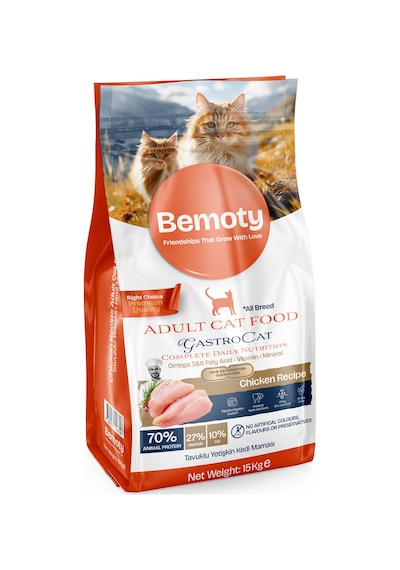 Bemoty Tavuklu Yetişkin Kedi Maması 15 KG