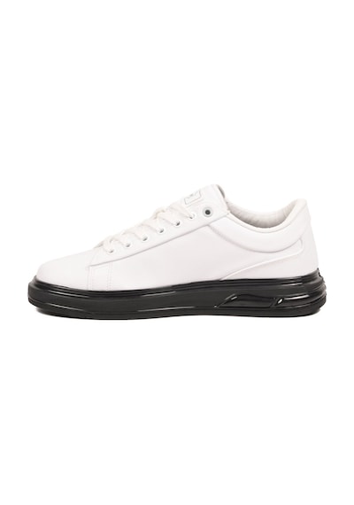 Walkway Erkek Beyaz-siyah Bağcıklı Kalın Taban Erkek Casual Ayakkabı Sneaker 8078 Dashor M