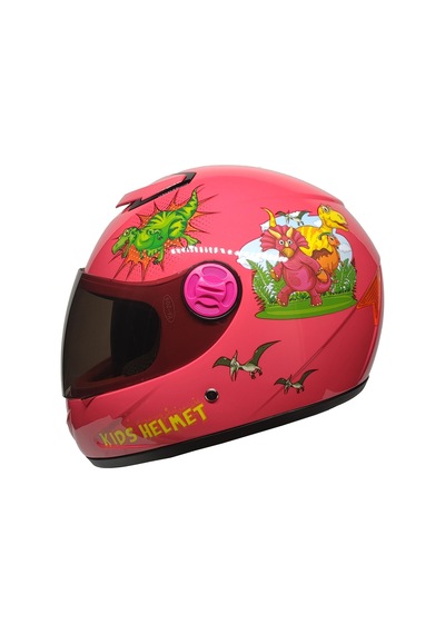 Mts Full Face Motosiklet Çocuk Kaskı K3 Dino Pink Pembe