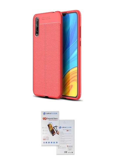 Cep Huawei Uyumlu P Smart S Kılıf Doruk Klasik Özel Seri İkili Koruma Seti Najmaddin Lacivert