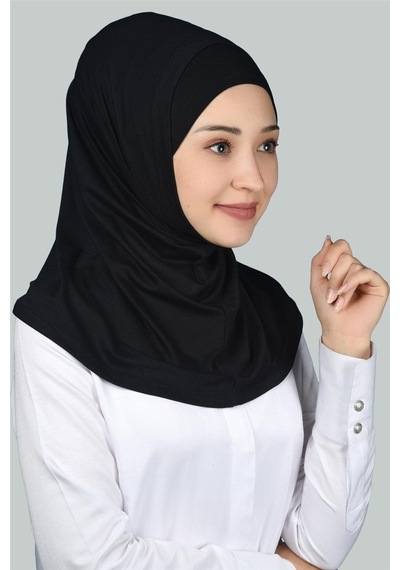 Altobeh İkili Set Pratik Eşarp Hazır Türban Ve Hijab Tesettür Bonesi Siyah