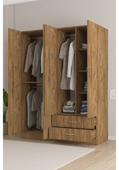 Aeka Ae-1077 Terra 4 Kapaklı 2 Çekmeceli 3 Askılıklı Raflı 140x182x53 Cm Gardırop Atlantik Çam Aeka Ae-1077 Terra 4 Kapaklı 2 Çekmeceli 3 Askılıklı Raflı 140x182x53 Cm Gardırop Atlantik Çam
