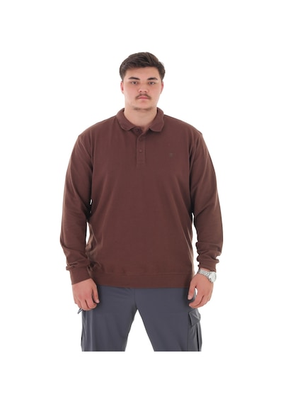 Erkek Büyük Beden 115-155 Kilo Arası İçin Uygun Uzun Kol Polo Yaka Mevsimlik Sweatshirt Kahverengi Erkek Büyük Beden 115-155 Kilo Arası İçin Uygun Uzun Kol Polo Yaka Mevsimlik Sweatshirt Kahverengi