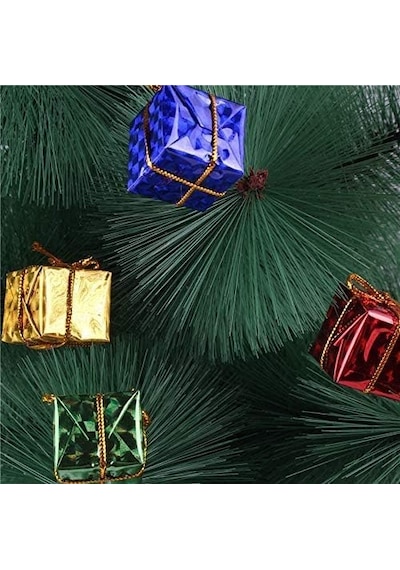 12 Adet Yılbaşı Ağacı Süsü Küçük Hediye Kutuları Asılı Süslemeler Mini Noel Folyo Kutuları El Yapımı Hediye Kutuları Noel Ağacı Süslemeleri Çeşitli Renkli Diğer