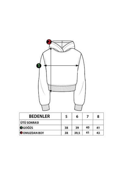 Toontoy Kız Çocuk Batik Desenli Kapüşonlu Sweatshirt Sarı