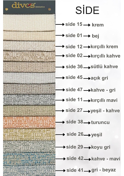 Side Serisi Premium Kalite Silinebilir Dokuma Döşemelik Kumaş Kırçıllı Krem