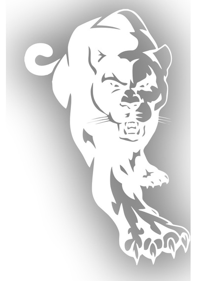 Panter Araba Sticker 17x17 Cm Beyaz