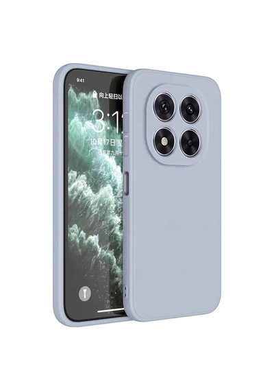 Poco X7 Uyumlu Silikon Kılıf - Kamera Korumalı Esnek Pastel Renk Kapak - Gri Gri