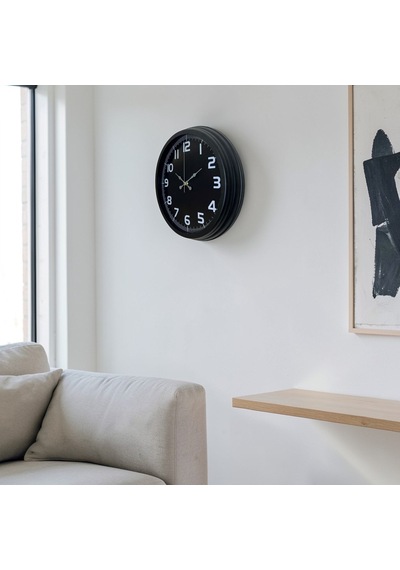 Midnight Black 40 Cm Metal Duvar Saati Çok Renkli