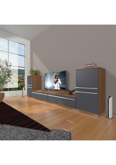 Decoraktiv Eko On2 Mdf Std Tv Ünitesi Tv Sehpası Ceviz - Antrasit