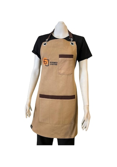 Mutfak Barsita Chef Askılı Önlük Krem
