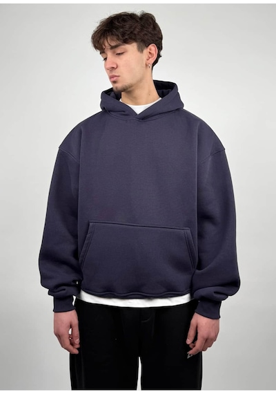 Zaee Basic Oversize Hoodie Gece Mavi