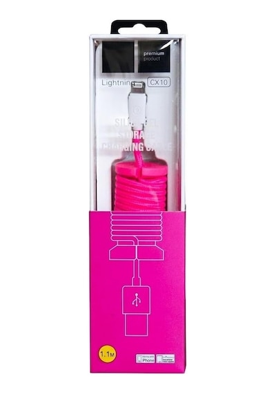 Lighting İle Uyumlu Data Ve Şarj Kablosu Örgülü 1.1m - Cx10 Pembe