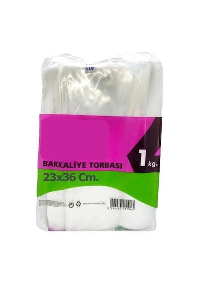 Omeyva Şeffaf Naylon Bakkaliye Poşeti Torbası - 2 Lik 23x36 Cm. - 10 Kg. - Ort. 1900 Adet - 10 Paket