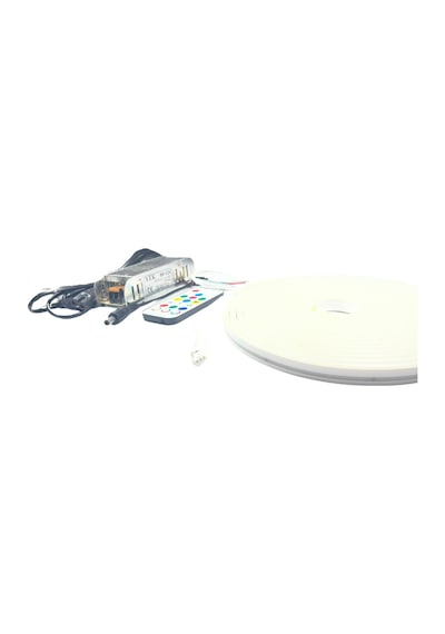 Müzik Modlu Rf Kontrollü 6x12mm Esnek Pixel Rgb Neon Şerit Led Set 5 Metre Adaptörlü Set