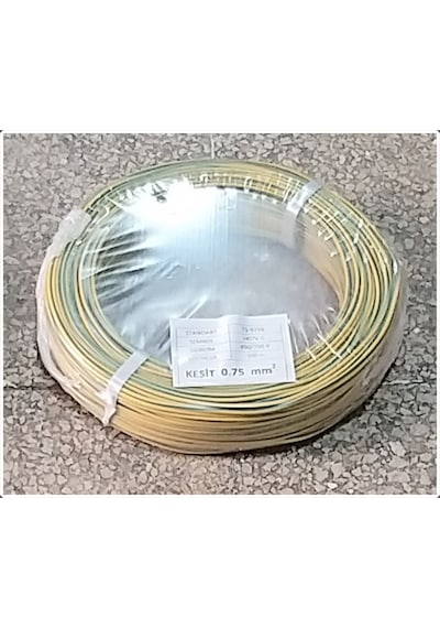 0.75Mm Cca Sarı Yeşil Nyaf Elektrik Kablosu Top 100 Metre