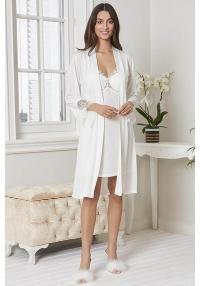 Pierre Cardin 5040 6'lı Modal Gecelik Sabahlık Çeyiz Seti Bordo 001