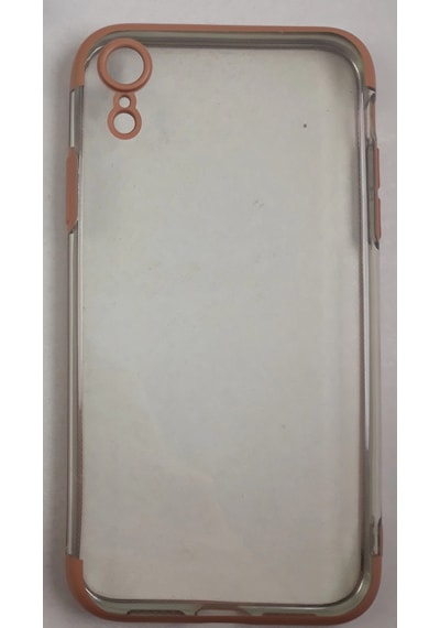 Apple Uyumlu iPhone Xr Kılıf Şeffaf Silikon Kenarı Turuncu