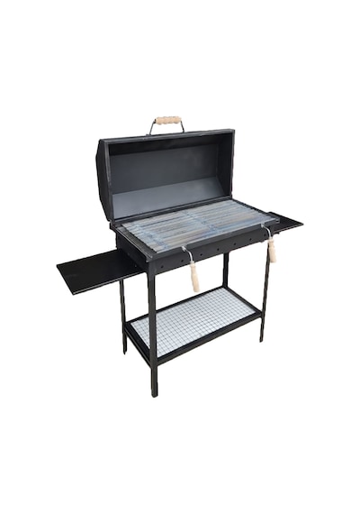 İklim Demir Kapaklı Barbekü Yazlık Tipi Mangal Grill Oluklu Izgara Siyah 40 X 70