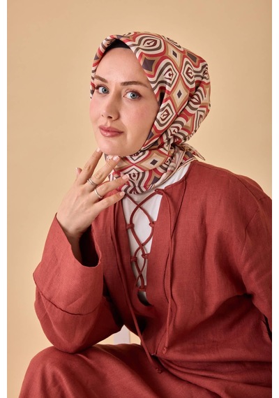 Silk Home Twill İpek Eşarp 11470-38 Beyaz, Çilek Kırmızısı, Bordo