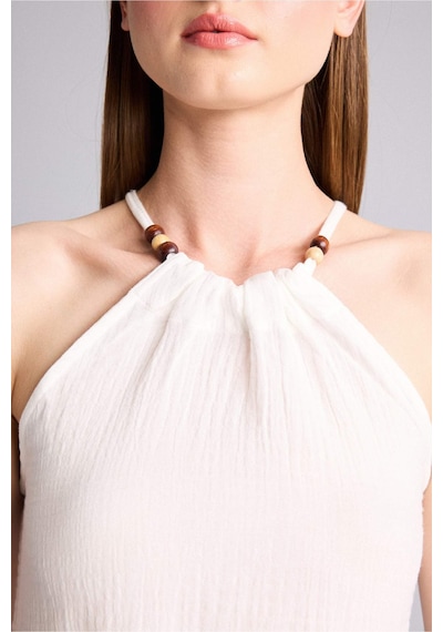 Defacto Regular Fıt Halter Yaka Müslin Kolsuz Bluz H5972ax26smwt34 Beyaz-wt34