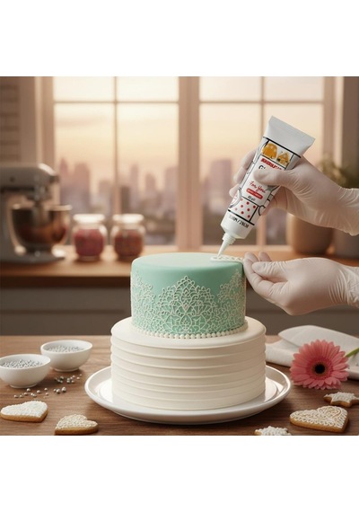 Glazür Tüp Beyaz 40 Gr Pasta Ve Kurabiye Dekor Glaze