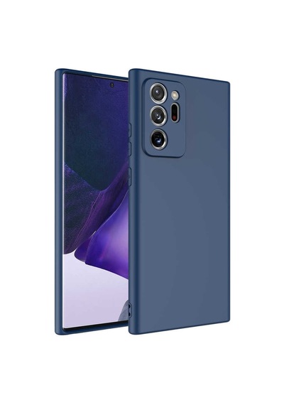 Fibaks Galaxy Note 20 Ultra Uyumlu Kılıf Renkli Içi Kadife Kamera Korumalı Silinebilir Logosuz Lansman Kapak Lacivert