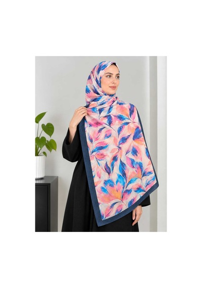 Ardün Hijab Desenli Bambu Kraş Şal Tok Duruşlu, Şık Ve Modern Kadın Şal Lacivert - 938078175 Lacivert