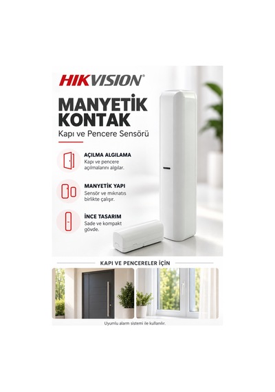 Hıkvısıon Ds-pdmcs-eg2-we Kablosuz Manyetik Kontak Kapı Pencere Alarm Sensörü