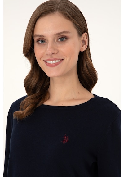 U.S. Polo Assn. Kadın Lacivert Bisiklet Yaka Kazak 50297133-VR033