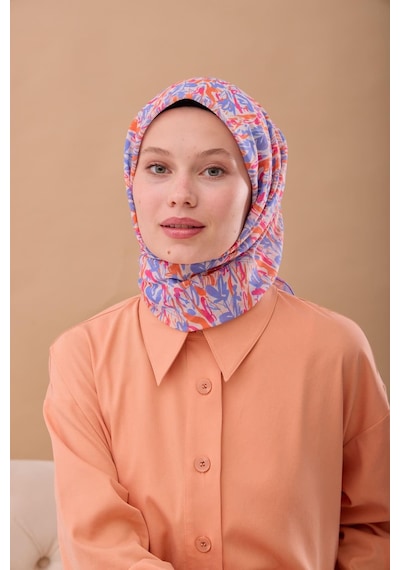 Silk Home Soft Eşarp 73091-07 Ekru, Pembe, Lila, Turuncu