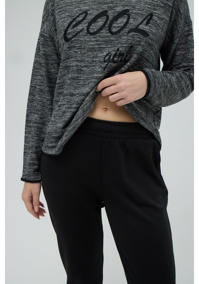 Gizzey Kadın Uzun Kol Siyah Pijama Takım C5t5n8o02 001