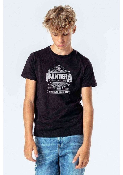 Tshirthane Pantera Stronger Than All Baskılı Unisex Çocuk Siyah Tshirt