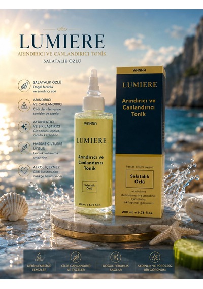 Wanna Lumiere Salatalık Özlü Yüz Arındırıcı ve Canlandırıcı Tonik 200 ML
