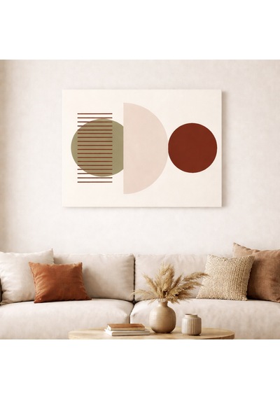 Minimal Geometrik Kanvas Tablo Modern Duvar Dekoru Yatay Tasarım