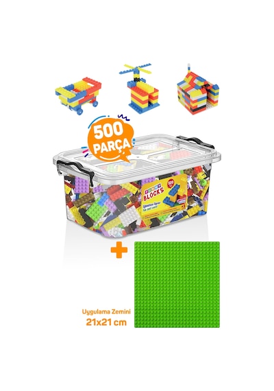 Funny Block 500 Parça Yeşil Zeminli