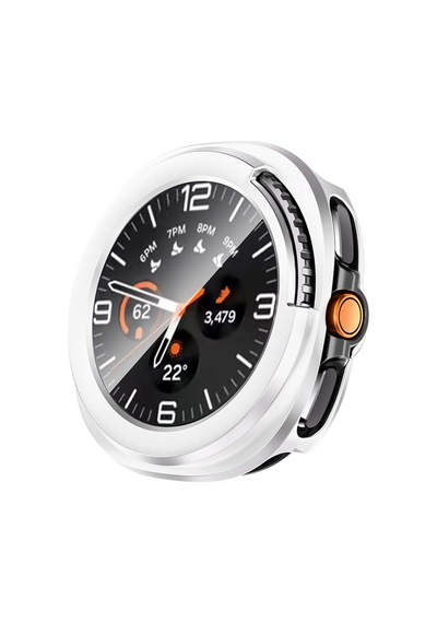 Samsung Uyumlu Galaxy Watch 8 Classic 46mm Sert Pc Kasa Ve Ekran Koruyucu Frm Watch Gard 39 - Gümüş