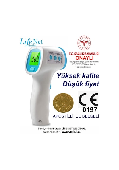 Temassız Ateş Ölçer Kızıl Ötesi Vücut Ve Alından Termometre Fr880