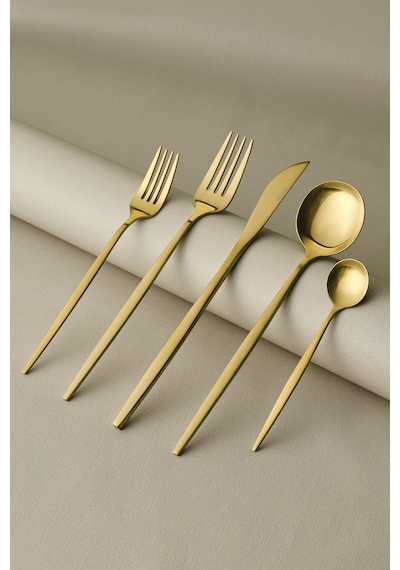Karaca  Orion 30 Parça 6 Kişilik Çatal Kaşık Bıçak Takımı Matte Gold