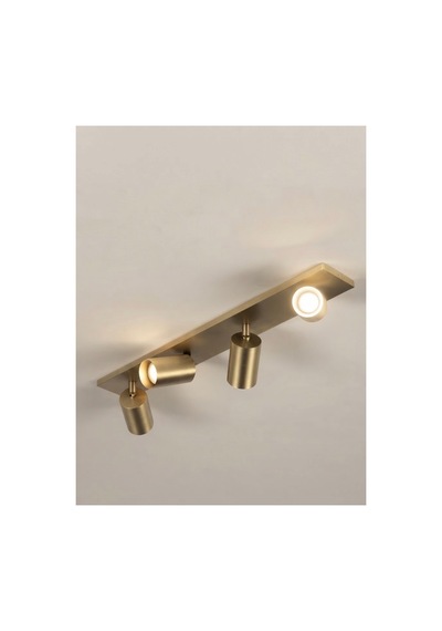 Gu10 Duy Günışığı 3000k Dörtlü Mat Altın Gold Kaplama 4'lü Mafsallı Hareketli Başlıklı Dikdörtgen Metal Tavan Avizesi Ve Modern Duvar Aplik Armatür Spot Lamba Led Spot Avize Siyah