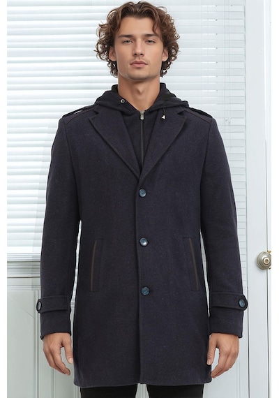 Plt9401 Dewberry Erkek Palto-diagonal Lacivert Diagonal Lacivert