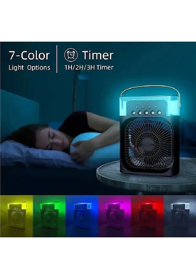 Blic Bwfn10 Siyah Buzlu Vantilatör Mini Fan 5 Spreyli Su Püskürtmeli 600 Ml Buhar Makinesi Nemlendir